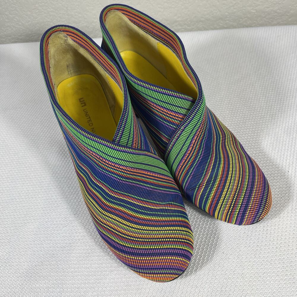 United Nude Multicolor Striped Heeled Booties